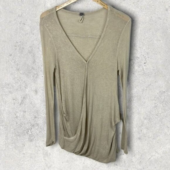 Free People Almond Miss Rose Tunic Blouse Size Small Sweater Top Long Sleeve Tee - Picture 3 of 9